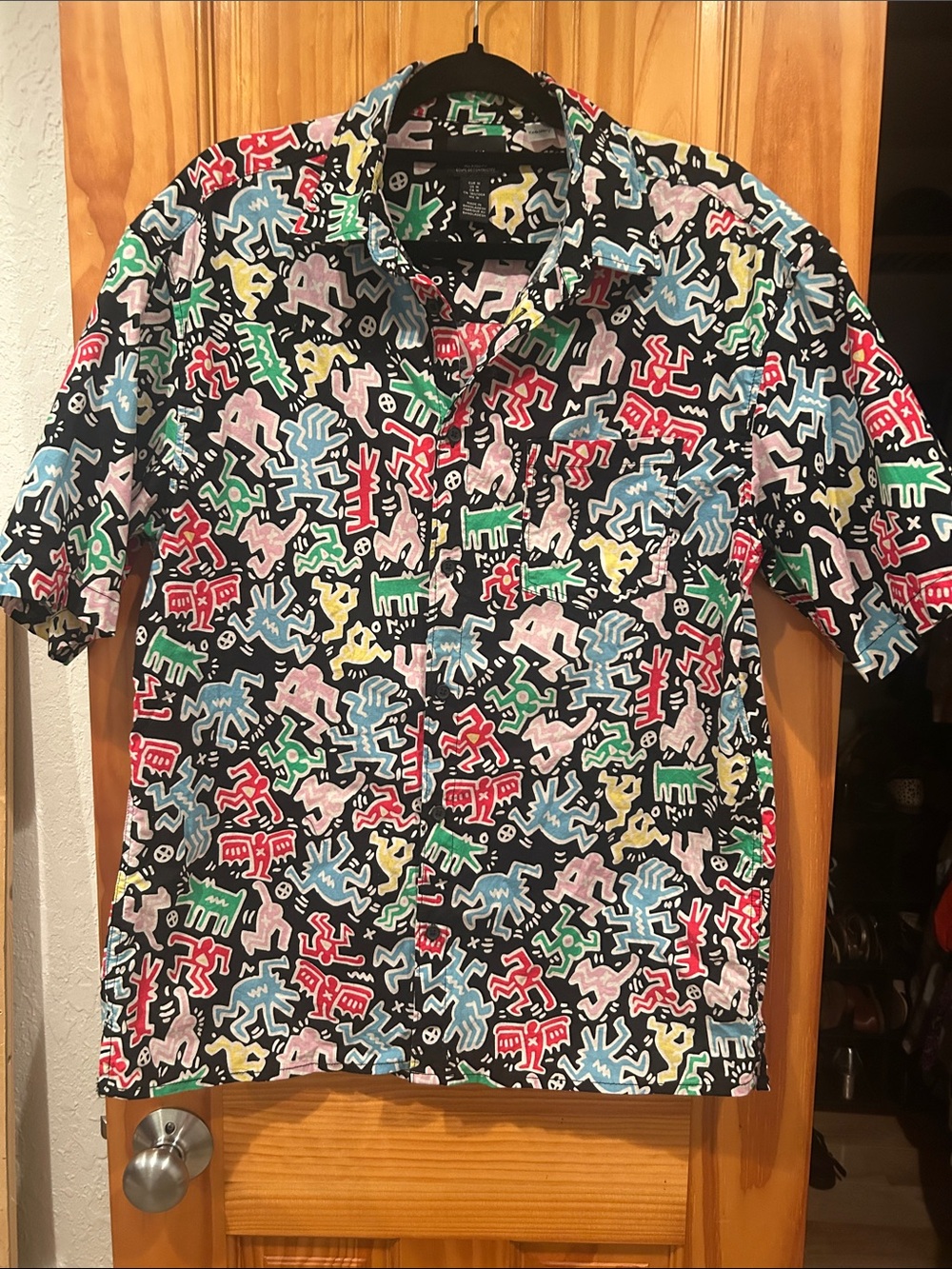 Keith Haring x H&M Multicolor Graphic Print Short Sleeve Men’s Shirt